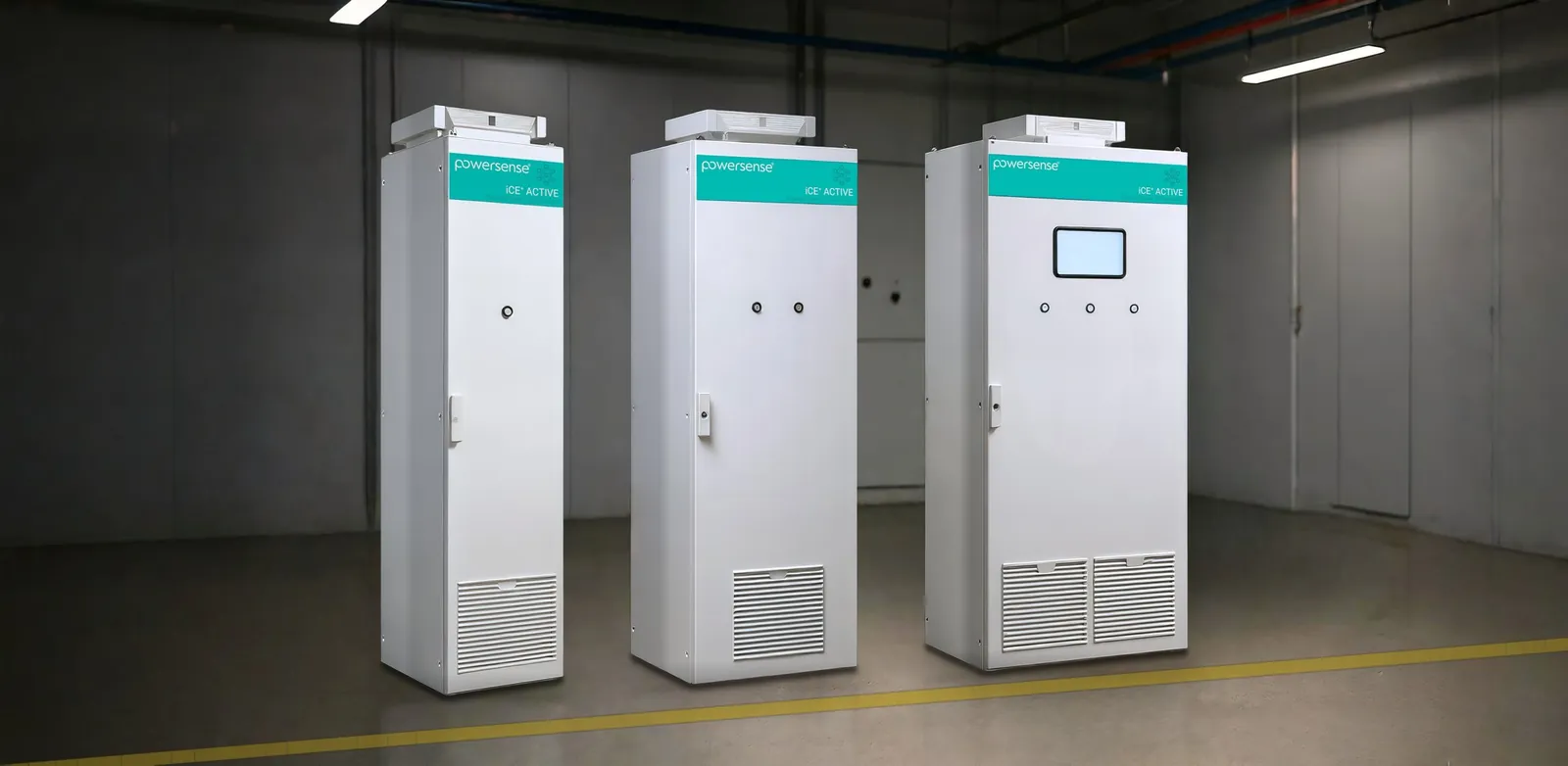 Neural Power iCE+ ACTIVE low-voltage cabinets — 400, 600 and 800 mm — in a switchgear room